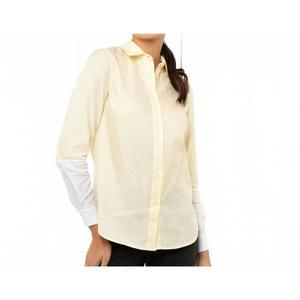 NEW THIRTEEN SEVEN hand dipped shirt in pale moon yellow/cloud white